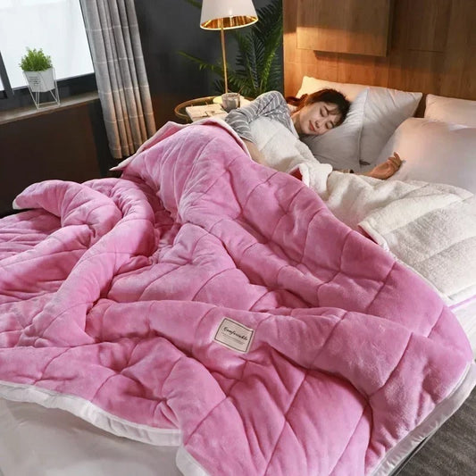 Coperta di pile di corallo morbido di lusso – Plaid caldo e accogliente in flanella per autunno e inverno
