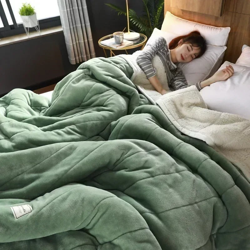 Coperta di pile di corallo morbido di lusso – Plaid caldo e accogliente in flanella per autunno e inverno