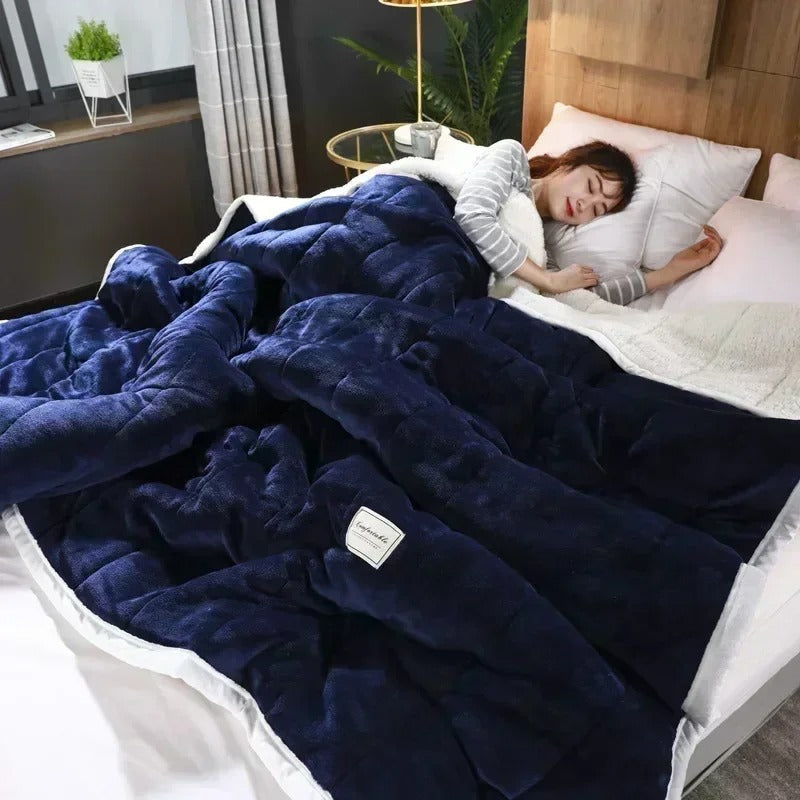 Coperta di pile di corallo morbido di lusso – Plaid caldo e accogliente in flanella per autunno e inverno