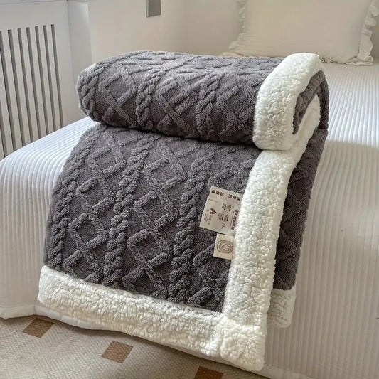 Coperta in pile Sherpa morbido - Piumone reversibile di lusso per calore e comfort a casa e all'aperto
