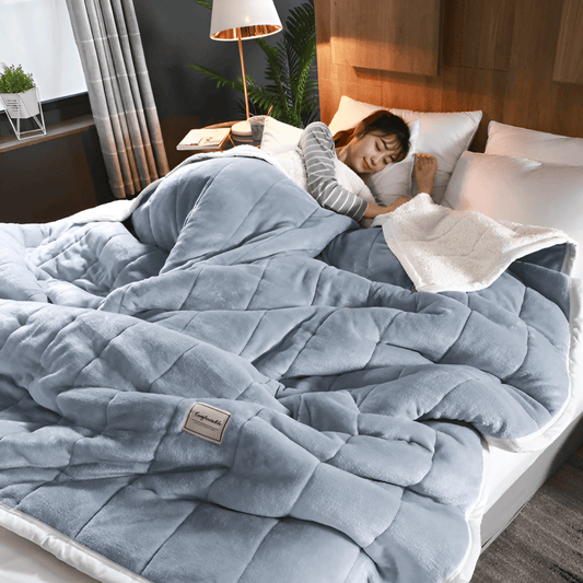 Coperta in pile Sherpa accogliente – Plaid ultra morbido, caldo e lussuoso per letto e divano