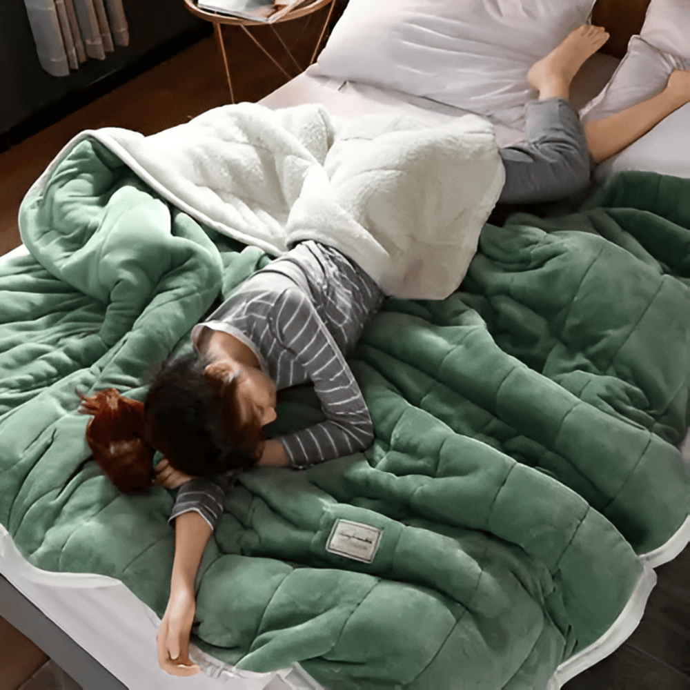 Coperta in pile Sherpa accogliente – Plaid ultra morbido, caldo e lussuoso per letto e divano