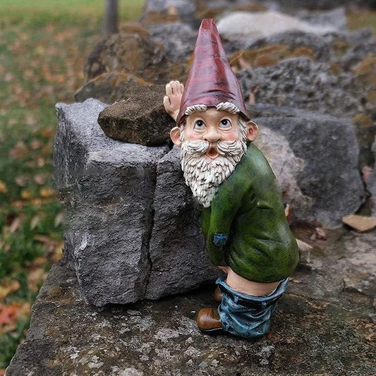 Casta - Figurina Gnomo Creativo in Resina con Elegante Barba Bianca