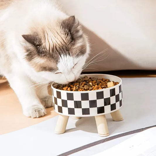 Ciotola di Lusso per Cibo e Acqua con Supporto Rialzato per Gatti e Cani