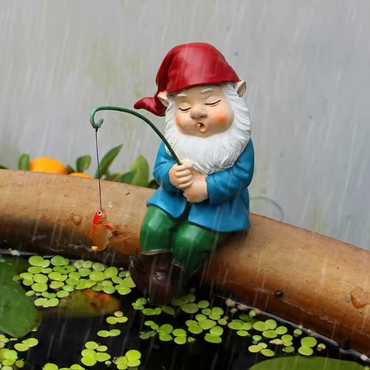 Ligeia - Incantevole Figurina di Gnomo con Bastone per Decorazione Interna e da Giardino