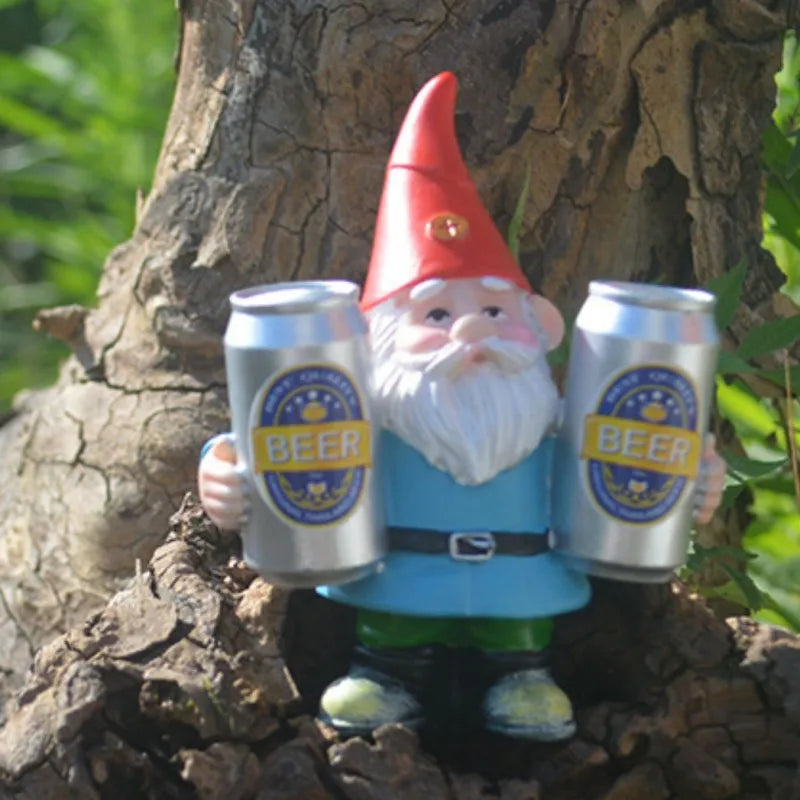 Clytie - Figurina Umoristica di Gnomo Ubriaco con Birra per Giardino e Decorazione della Casa
