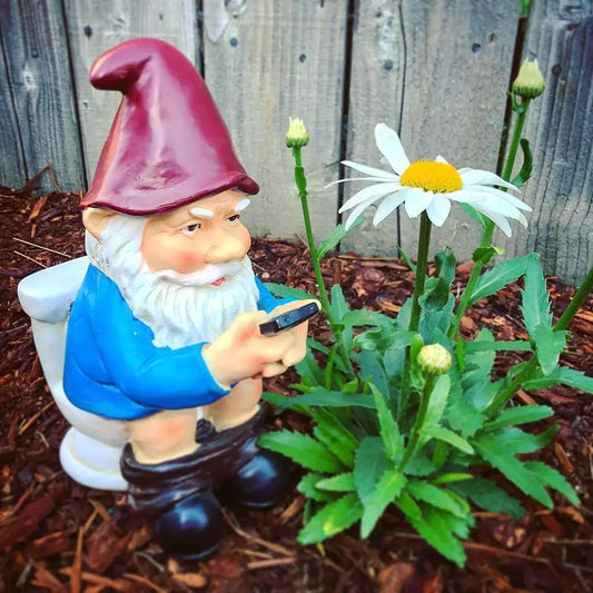 Sylpha - Carina Miniatura Gnomo da Giardino in Resina per Decorazione da Giardino Divertente e Umoristica