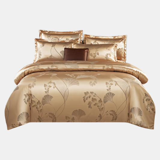 Set di copripiumino in raso di lusso con elegante stampa floreale per il massimo comfort e stile della camera da letto