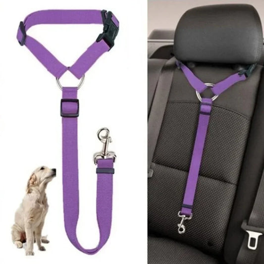Cintura di Sicurezza Regolabile in Nylon per Cani e Pettorina per Viaggi Sicuri e Confortevoli