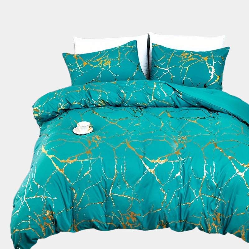 Copripiumino con design in marmo di lusso per una camera da letto elegante e confortevole