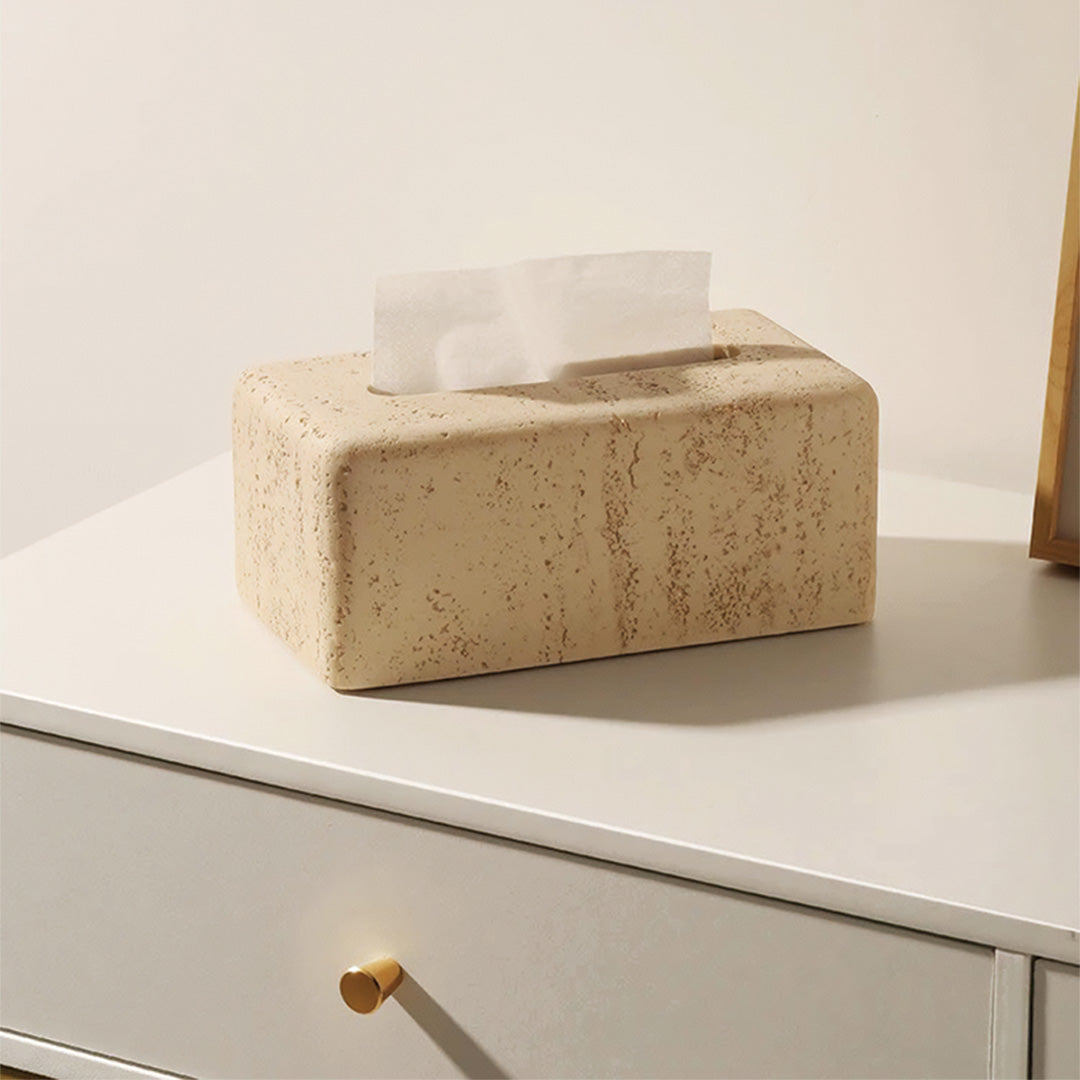 Scatola per fazzoletti in travertino naturale