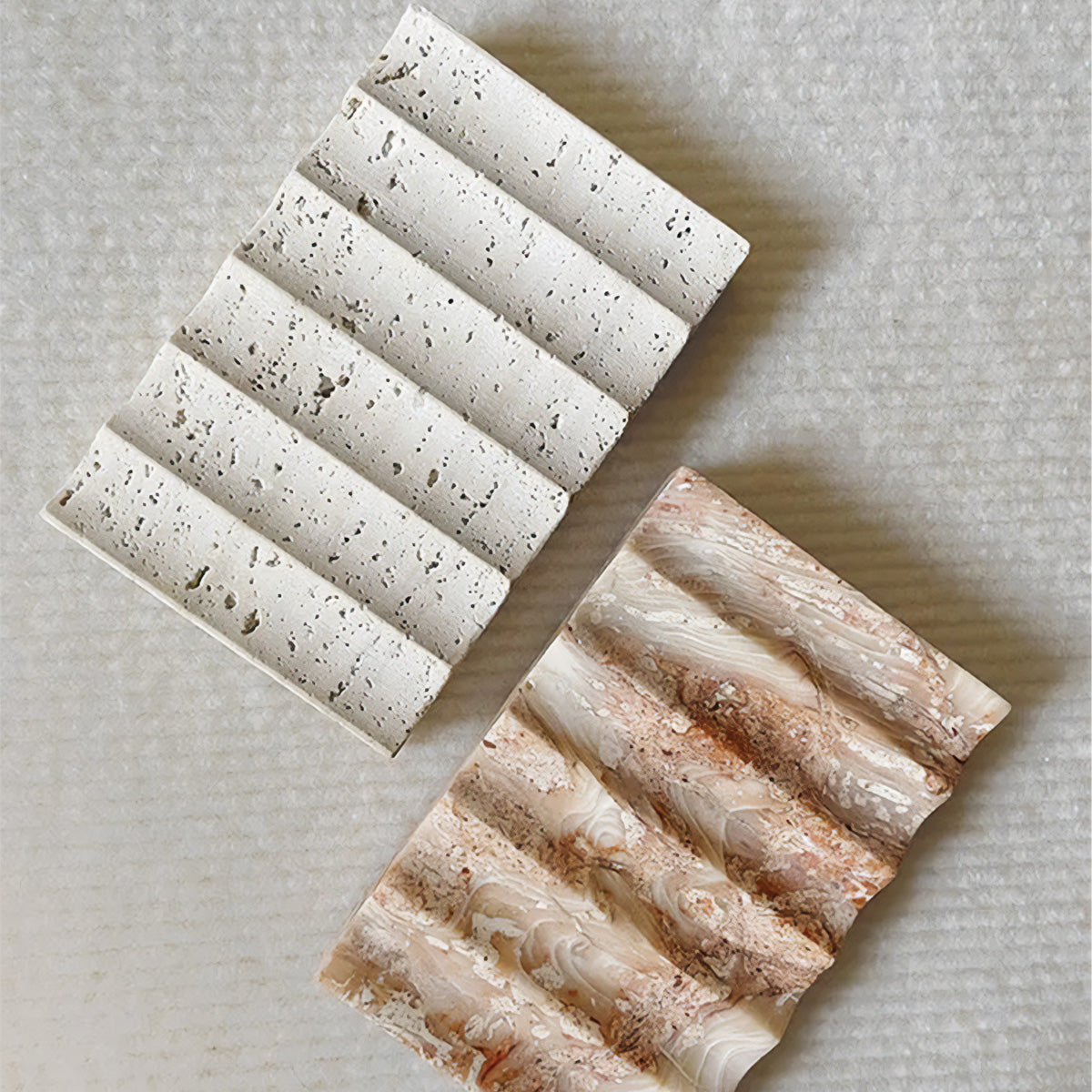 Elegante vassoio in pietra Cannelé | Design raffinato in pietra naturale per una decorazione d'interni sofisticata