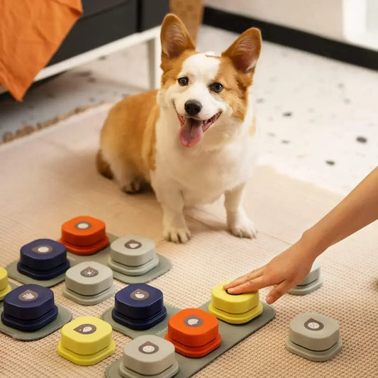 Set di pulsanti animati per una migliore comunicazione interattiva con i cani